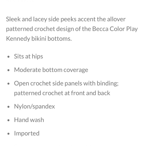 NWOT Becca Kennedy Crochet Hipster - Picture 13 of 13